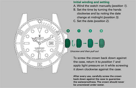 rolex watch date settings